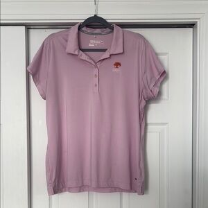 Nike Dusty Pink Striped Gold Shirt | Kiawah Tree Logo Size XL